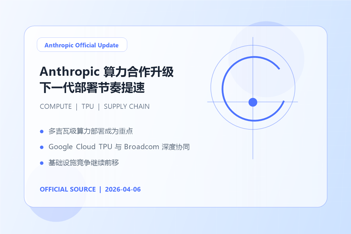 Anthropic 扩大与 Google、Broadcom 合作